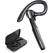 Bluetooth Headset, Wireless Bluetooth Earpiece V5.0 Hands-Free Earphones with Built-in Mic for Driving/Business/Office, Compatible with iPhone and Android (Black)