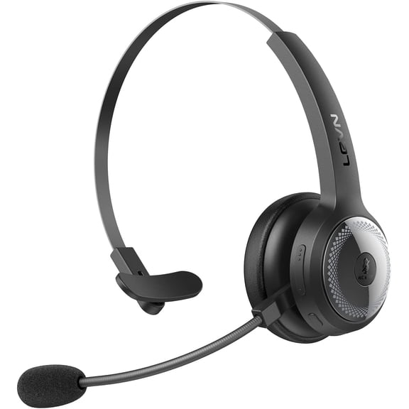 Bluetooth Headset Wireless Headset with Microphone & Mute Button 60Hrs Talk Time On-Ear AI Noise Cancelling Headphones with Bluetooth 5.2 Multipoint for Trucker/Remote Work/Online Class/Zoom