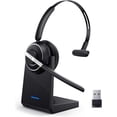 thumbnail image 1 of Bluetooth Headset, Wireless Headset with Microphone for PC, V5.2 Computer Headset with Noise Cancelling Mic, USB Dongle, Charging Base & Mute Button for Work, Cell Phones, Computer (Black), 1 of 3