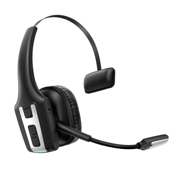 Bluetooth Headset with Microphone, Trucker Bluetooth Headset with AI Noise Cancelling & Mute Button, Wireless On-Ear Headphones 65 Hrs Working Time, for Trucker Home Office Remote Work Zoom