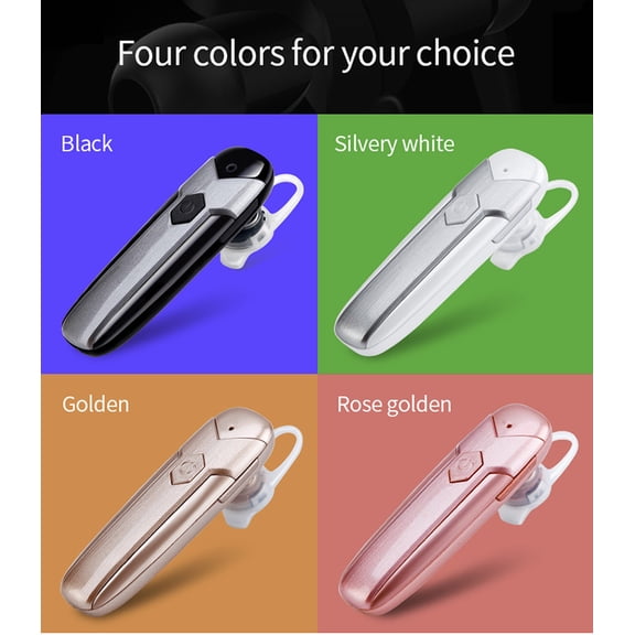 Bluetooth Headset - Wireless Noise Cancelling Earpiece, Hands-Free Calling with Microphone, 32Hrs Talk Time for Trucks Drivers, Office, Gym, Sports, Secure Ear Hook Designed