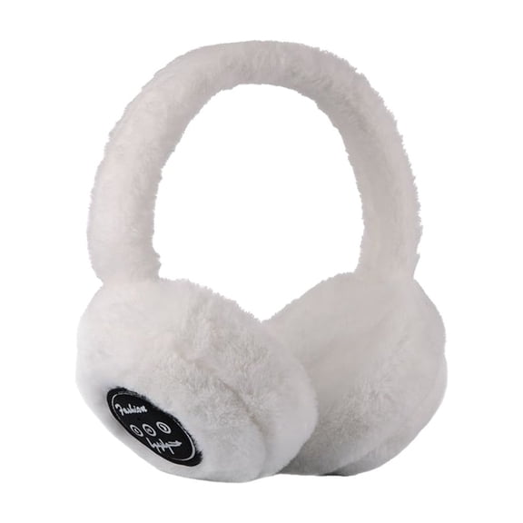 Bluetooth Heated Earmuffs - Wireless Noise Reduction Headset, Foldable Warm Ear Muffs with Music & Call Function for Indoor Outdoor Sports （ White ）