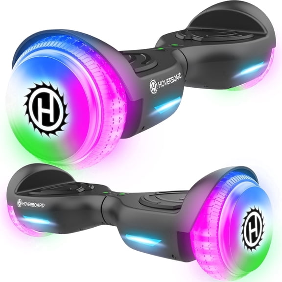 Bluetooth Hoverboard for Kids 6-12, 6.5" Colorful Luminous Wheels, Max Speed 6.2mph, Dual 250W Motor, Black