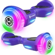 Bluetooth Hoverboard for Kids Ages 6-12, 250W Hoverboard with 6.5" Luminous Wheels 6.2mph Max Speed, Purple