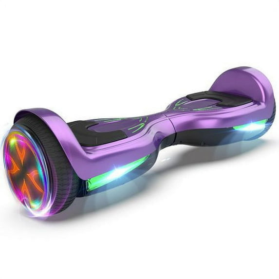 Bluetooth Hoverboard with Pearl Skin, 6.5" Self Balancing Scooter with Wireless Speaker for Music, with LED Light up Pedal and Wheels for Fun