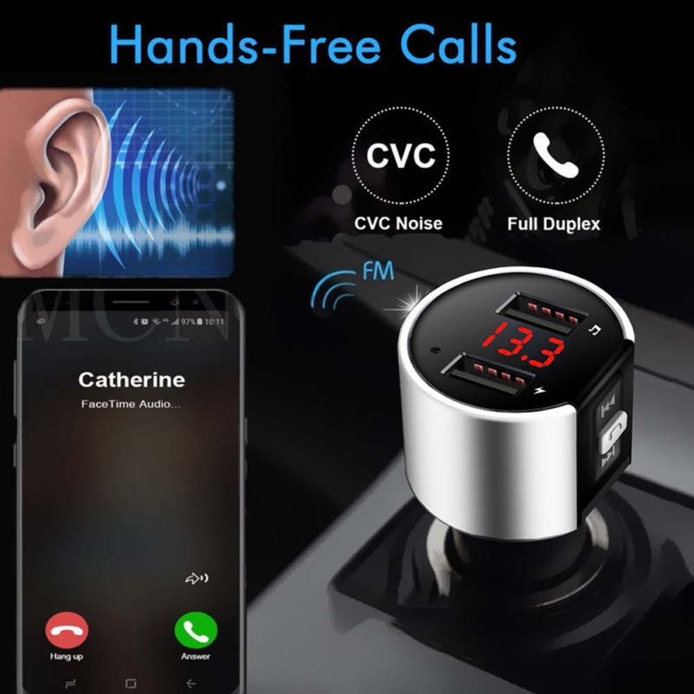 Bluetooth InCar MP3 FM Wireless Dual USB LCD Charger Kit Handsfree