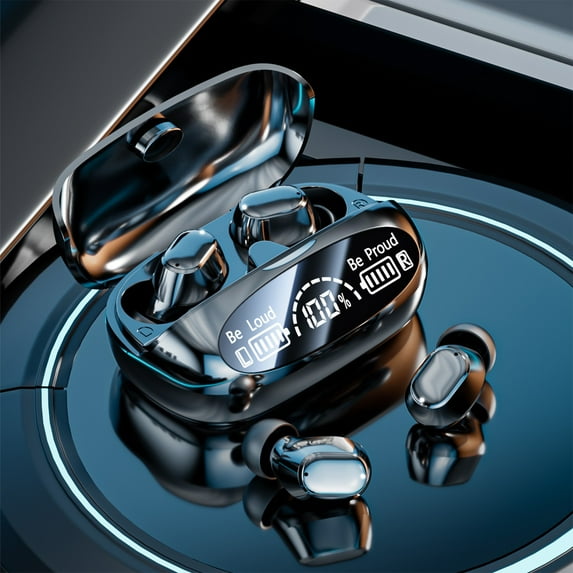 Bluetooth In-Ear Earbuds V6.0, Touch Control, Mirror Digital Display, Long Battery Life, Noise Reduction, Fast Charging, HiFi Stereo Sound, Comfortable Fit for Fitness, Travel, Daily Use