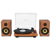 Udreamer Vinyl Record Player Bluetooth Turntable,ATN-3600L stylus,60W Speakers, Auto Stop,Maple