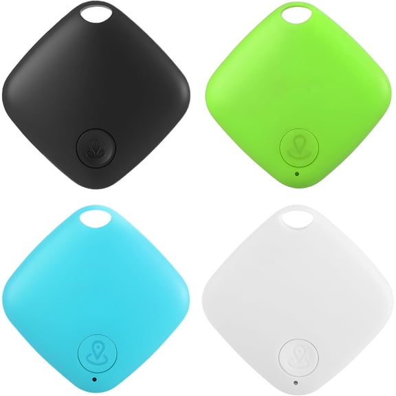 Bluetooth Item Locator Tracker for Keys, Wallet & Bags, Worldwide Location Network, Replaceable Battery Compatible with Find My App (iOS Only)-4 Pack Colorful