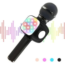 Bluetooth Karaoke Microphone - Wireless Singing Mic Speaker for Kids & Adults-Black