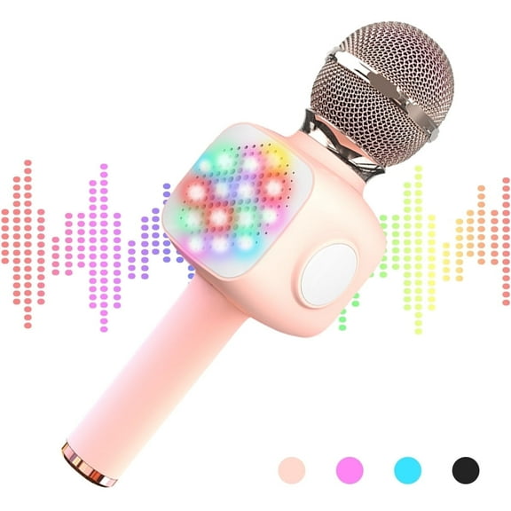 Bluetooth Karaoke Microphone - Wireless Singing Mic Speaker for Kids & Adults-Golden