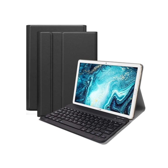 Bluetooth Keyboard Case for Huawei Mediapad M6 10.8 Inch, Light & Thin PU Leather Multiple Angle Viewing Tablet Cover with Magnetically Wireless Keyboard for Huawei MediaPad M6 10.8 Inch 2019