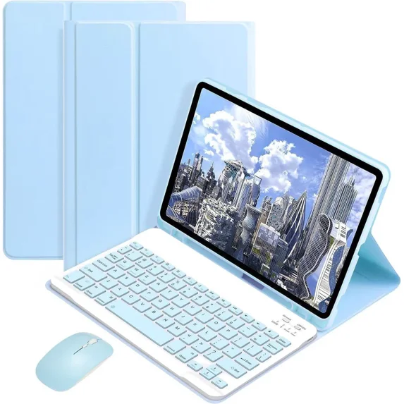 Bluetooth Keyboard Case with Mouse for Samsung Galaxy Tab S10 FE Plus 13.1 inch 2025 SM-X620/X626B/X626 Protective Cover with Wireless Mouse / Keyboard