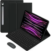 Bluetooth Keyboard Case with Mouse for Samsung Galaxy Tab S10 Lite S10 FE S9 FE 10.9 inch S7 S8 S9 11 inch Protective Cover with Wireless Mouse / Keyboard