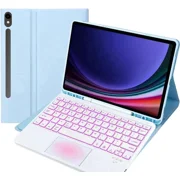 Bluetooth Keyboard Case for Samsung Galaxy Tab A11 8.7 inch 2025 SM-X130/X133/X135, Wireless Keyboard with Trackpad & 7-Color Backlit & 3-Angle Kickstand