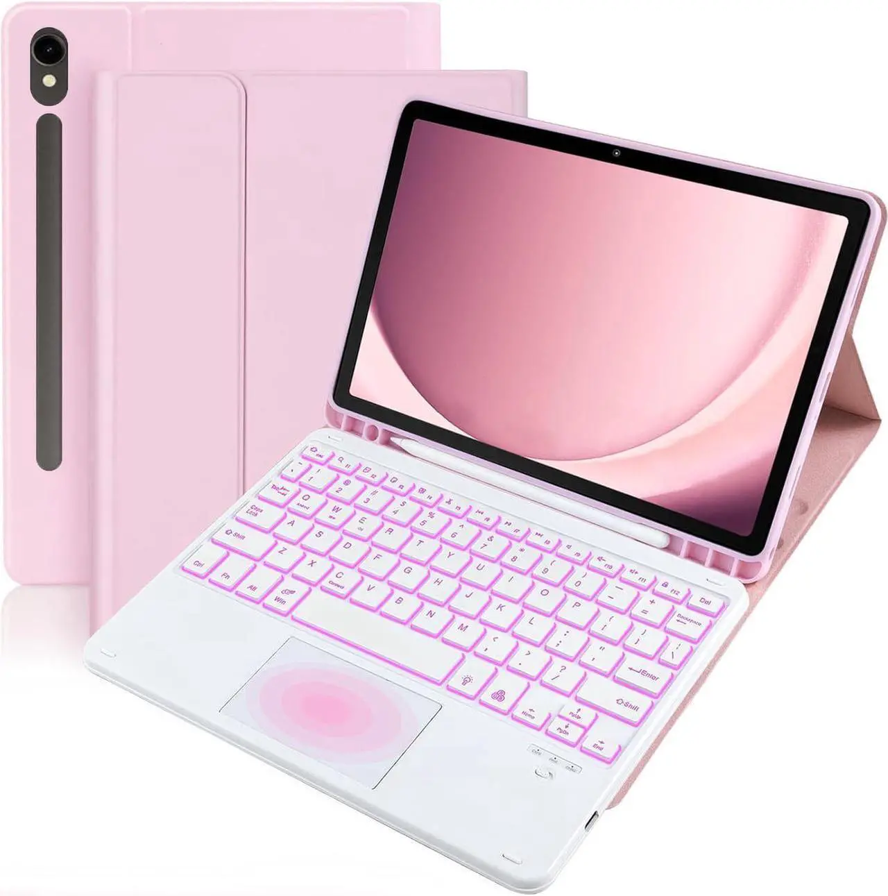 Bluetooth Keyboard Case for Samsung Galaxy Tab S11 11 inch 2025 SM-X730/X736B/X736E/X736U, Wireless Keyboard with Trackpad & 7-Color Backlit & 3-Angle Kickstand, Galaxy S11 11" Keyboard