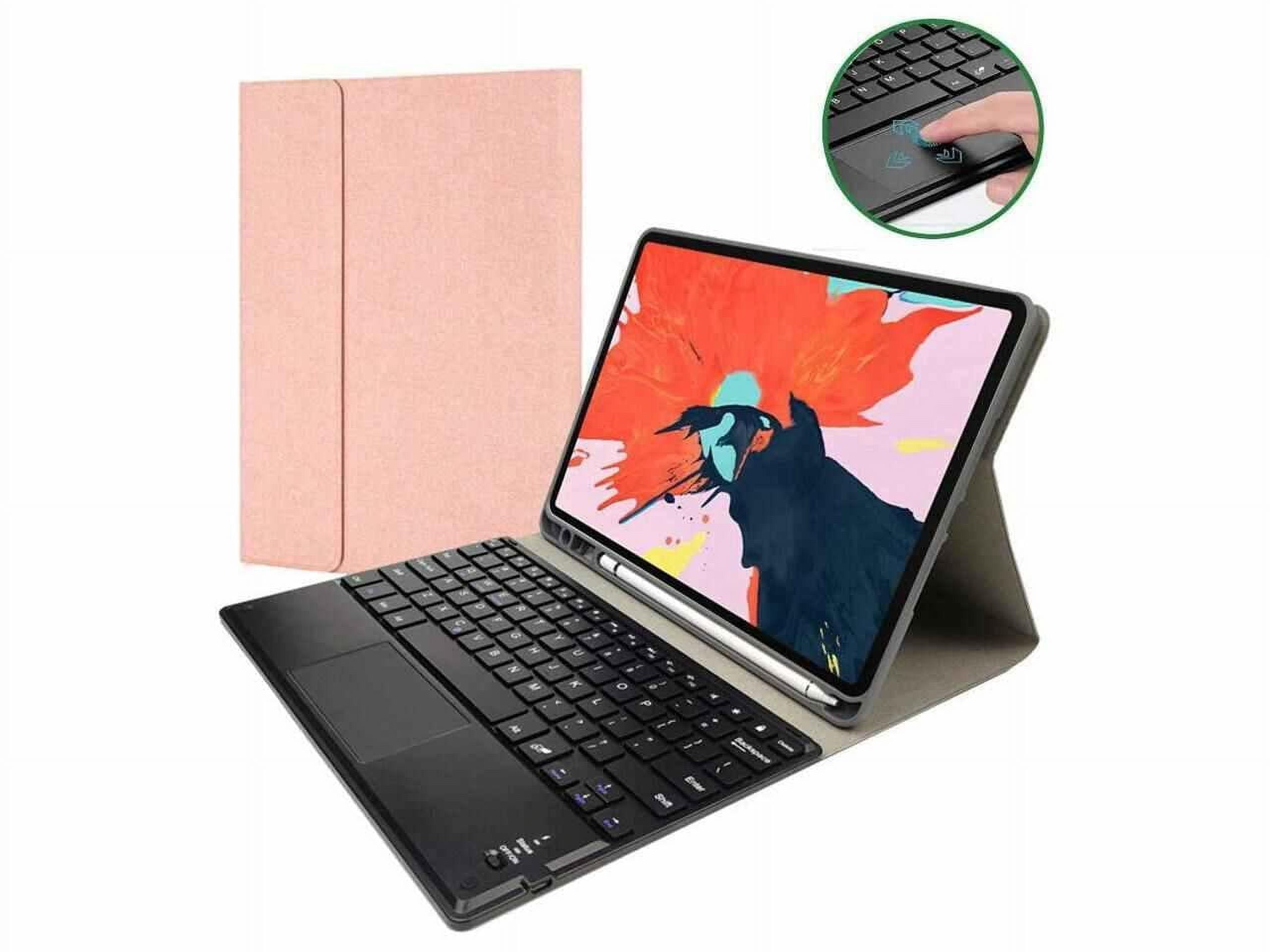 Bluetooth Keyboard Case with Trackpad for iPad Pro 12.9 inch 2017 2015 (Old Model, 2nd & 1st Generation) Removable Wireless Keyboard with Leather Cover / Pencil Holder