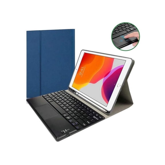 Bluetooth Keyboard Case with Trackpad for iPad Pro 12.9 inch 2017 2015 (Old Model, 2nd & 1st Generation) Removable Wireless Keyboard with Leather Cover / Pencil Holder