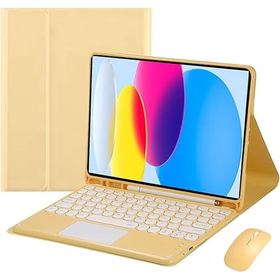 Touch Keyboard Case for iPad 11th Gen 11" (A16) 2025 / iPad 10th Gen 10.9" 2022 (Yellow)