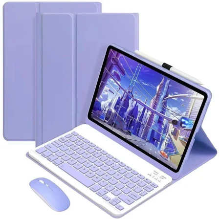 Bluetooth Keyboard Case with Mouse for Lenovo Tab 10.1 inch 2025 Model TB-311FU TB-311XU Protective Cover with Wireless Mouse / Keyboard