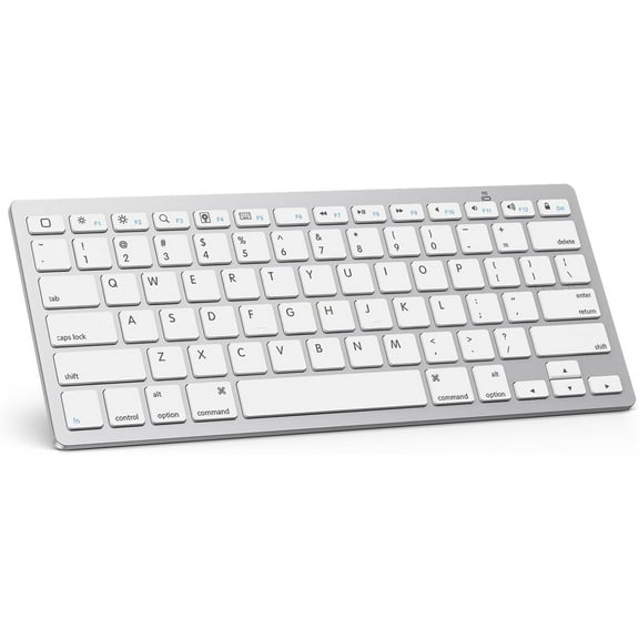 Bluetooth Keyboard Compatible with iPad A16 11th 10th Generation, 10.2 (9th/8th/7th), Pro 13/12.9/11 inch, Air/Mini and More iOS Devices, White