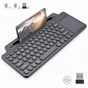 Bluetooth Keyboard, Dual Mode (BT 5.3+2.4G) Wireless Keyboard with Touchpad Computer Keyboard for Windows PC Laptop iPad Smartphone Tablet Android Mac, Black