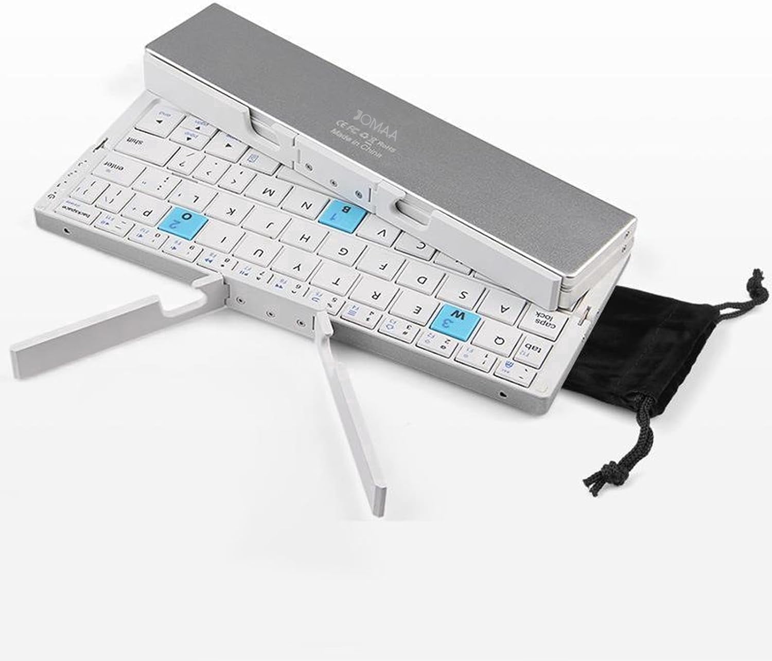 Foldable Portable Bluetooth Mini Keyboard with Magnetic Stand for Phone Tablet Business Travel