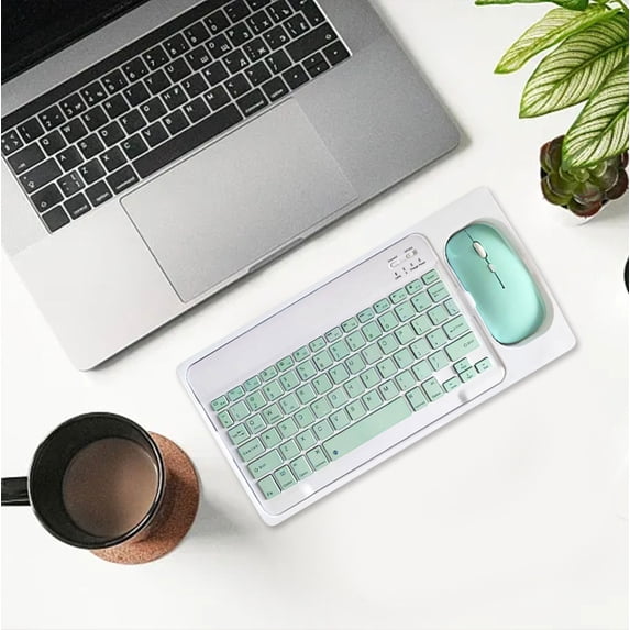 Bluetooth Keyboard And Mouse Set, Usupdd Magnetic Wireless Keyboard Mouse Combo For Tablets Phones, Rechargeable Slim Portable Travel Keyboard With Silent Clicks