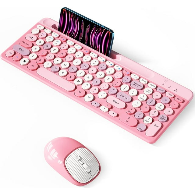 Bluetooth Keyboard and Mouse Wireless,MultiDevice Rechargeable