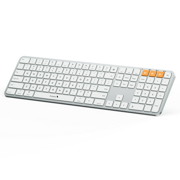 Bluetooth Keyboard,ProtoArc K100A Ultra Slim Wireless Keyboard with Numeric Keypad,MultiDevice