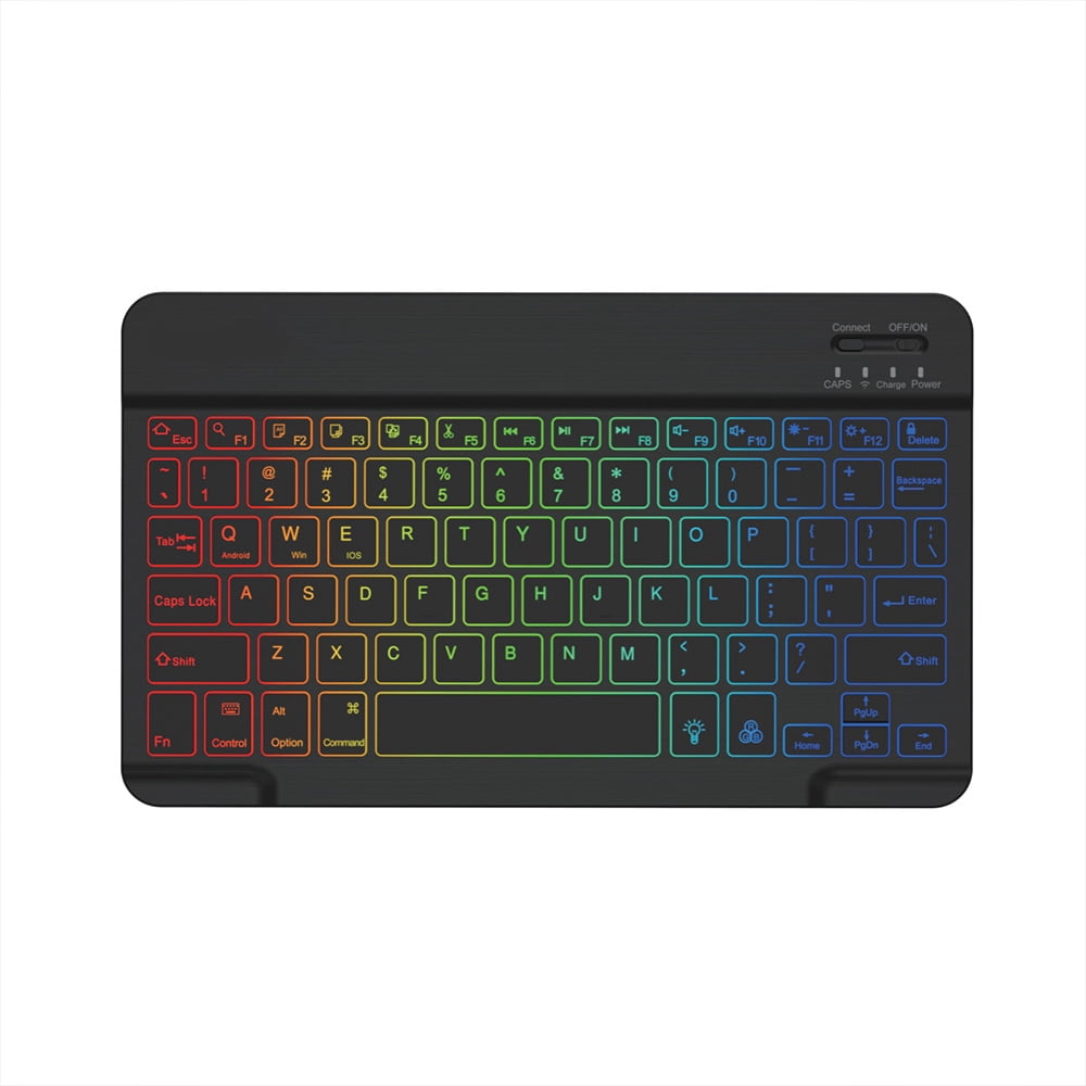 Bluetooth Keyboard Wireless 7 Backlit Color Keyboard for Tablet Laptop Rechargeable Arabic Russian Spanish Portuguese Keyboard