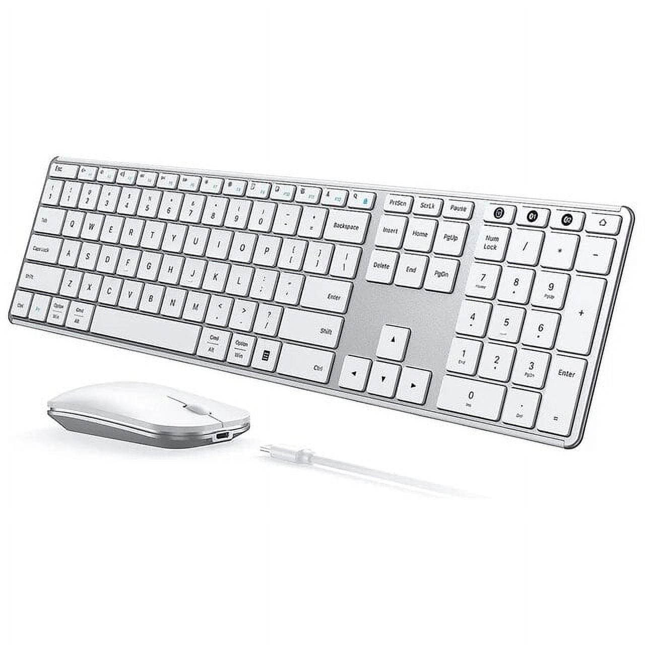 Bluetooth Keyboard and Mouse Combo MultiDevice Rechargeable Slim