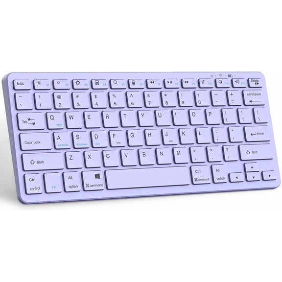 Bluetooth Keyboard for iPad Wireless Keyboard Compatible with iPad A16 11th 10th Generation, 10.2(9th/8th/7th Gen), Air/Pro/Mini and All Bluetooth Devices (Light Purple)