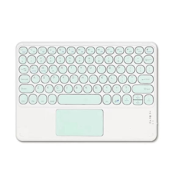 Bluetooth Keyboard with Touchpad, Round Keycap Portable Wireless Keyboard for PC Tablet, Rechargeable