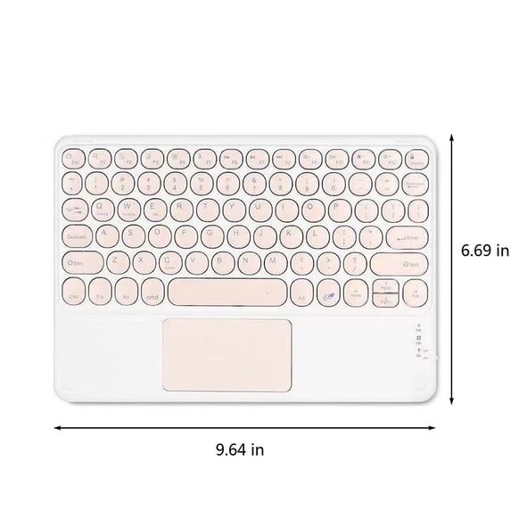 Bluetooth Keyboard with Touchpad, Round Keycap Portable Wireless Keyboard for PC Tablet, Rechargeable