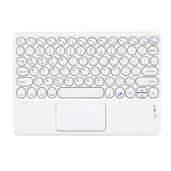 Bluetooth Keyboard with Touchpad, Round Keycap Portable Wireless Keyboard for PC Tablet, Rechargeable