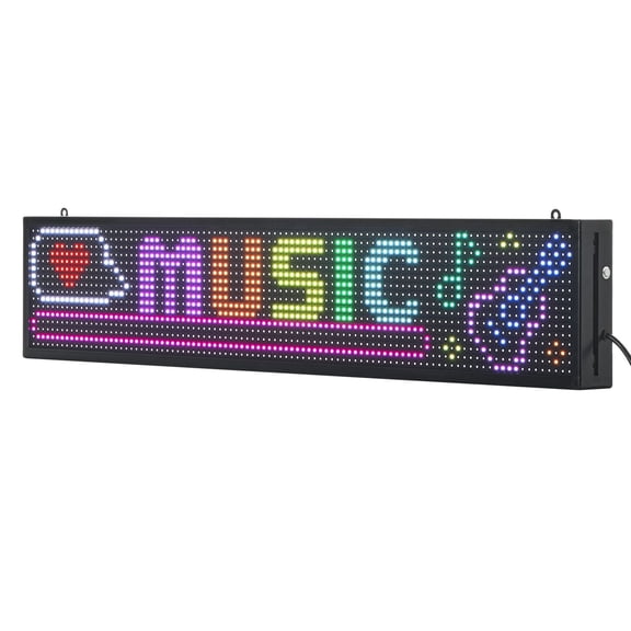Bluetooth LED Sign for Store Advertising,P10 Full Color Programmable Display Board,Custom Scrolling Text&GIF Panel,DIY Business Sign,40x8 "