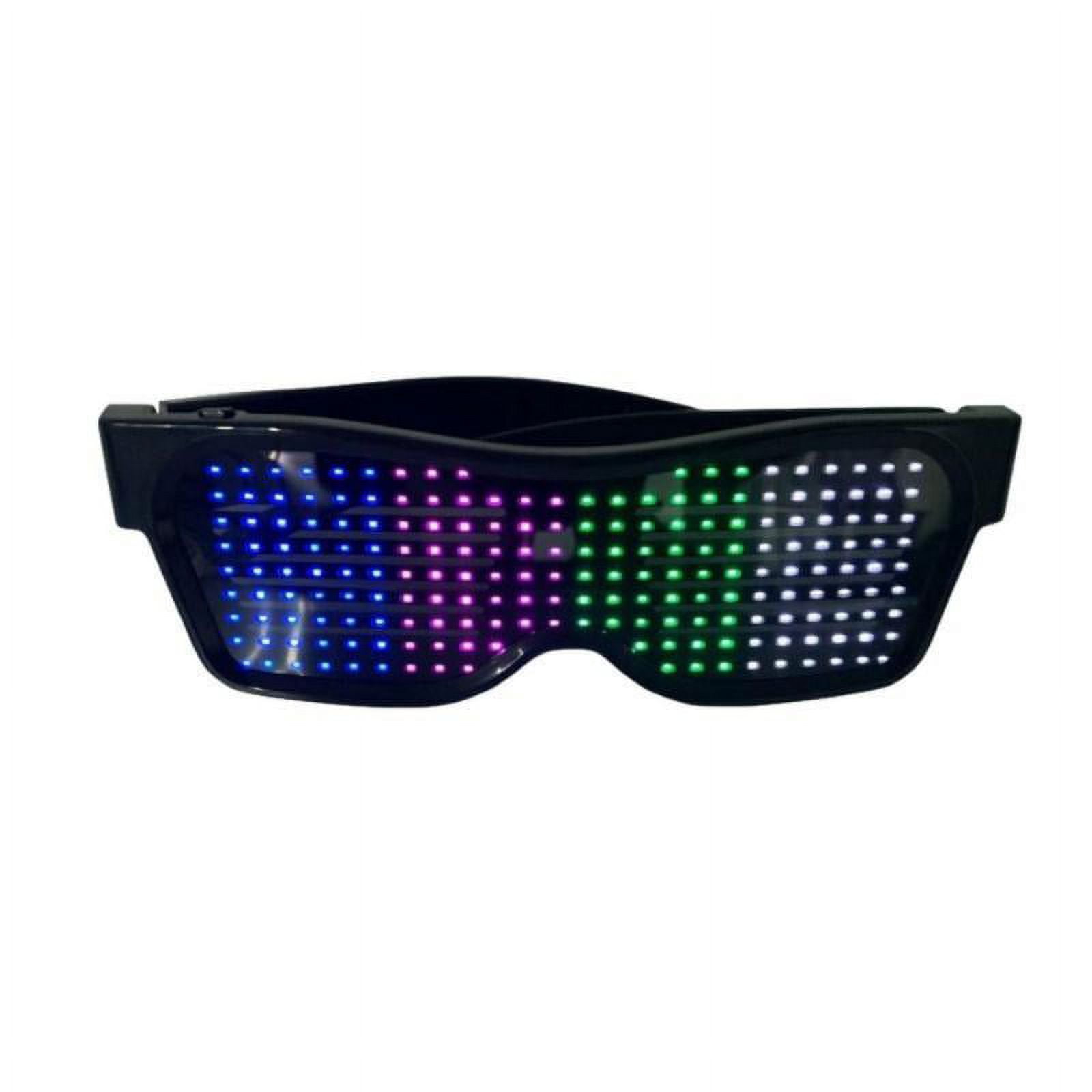 Bluetooth LED Smart Glasses,Luminous Sunglasses DIY Neon Flashing Rave  Costumes for Party Supplies Multicolor 