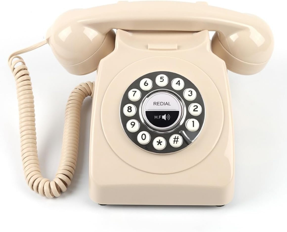 Bluetooth Landline Phone, Retro Home Phones for Landline, Classic Vintage Cordless Telephone Bluetooth Connection Speakerphone for Home House(Beige)1pcs