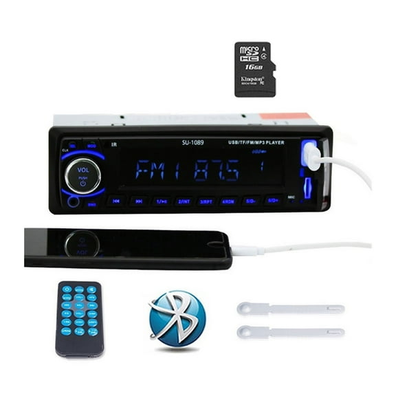 Bluetooth MP3 In-dash 1Din Car Radio BT/FM/USB/SD Player 4" 12V Support remote control Stereo ,Easy to Install