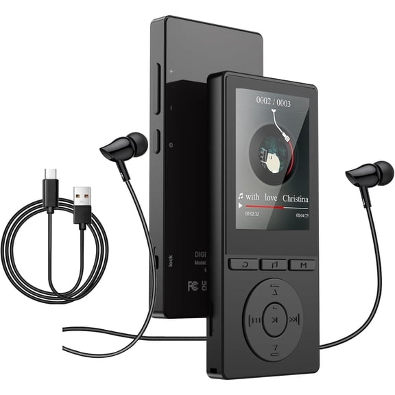 Bluetooth MP3 Player, 32GB Music Player with Earphones, 2.4" Screen Portable MP3 Player Built in HD Speaker Voice Recorder FM Radio E-Book