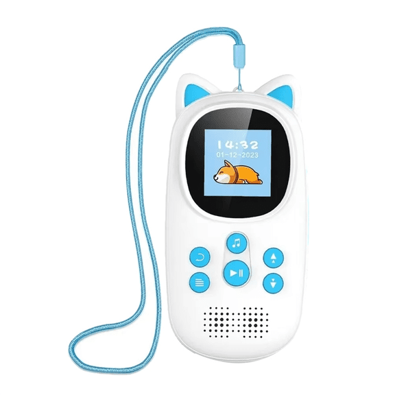 Bluetooth MP3 Player for Kids, Cute Kitty Music Player with Speaker, Support TF Card,FM Radio,Recording,Alarm Clock-32G