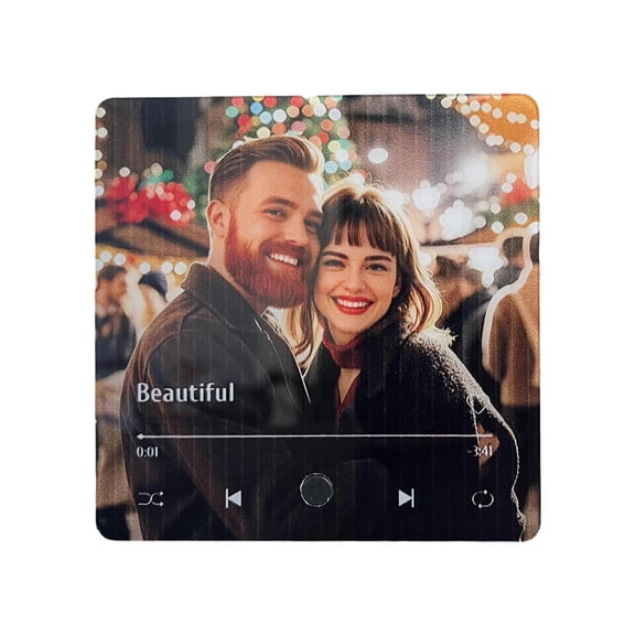 Bluetooth Magnetic Acrylic Fridge Magnet, Custom Photo Spotify Style, 1 Piece for Home Decor Holiday Gift