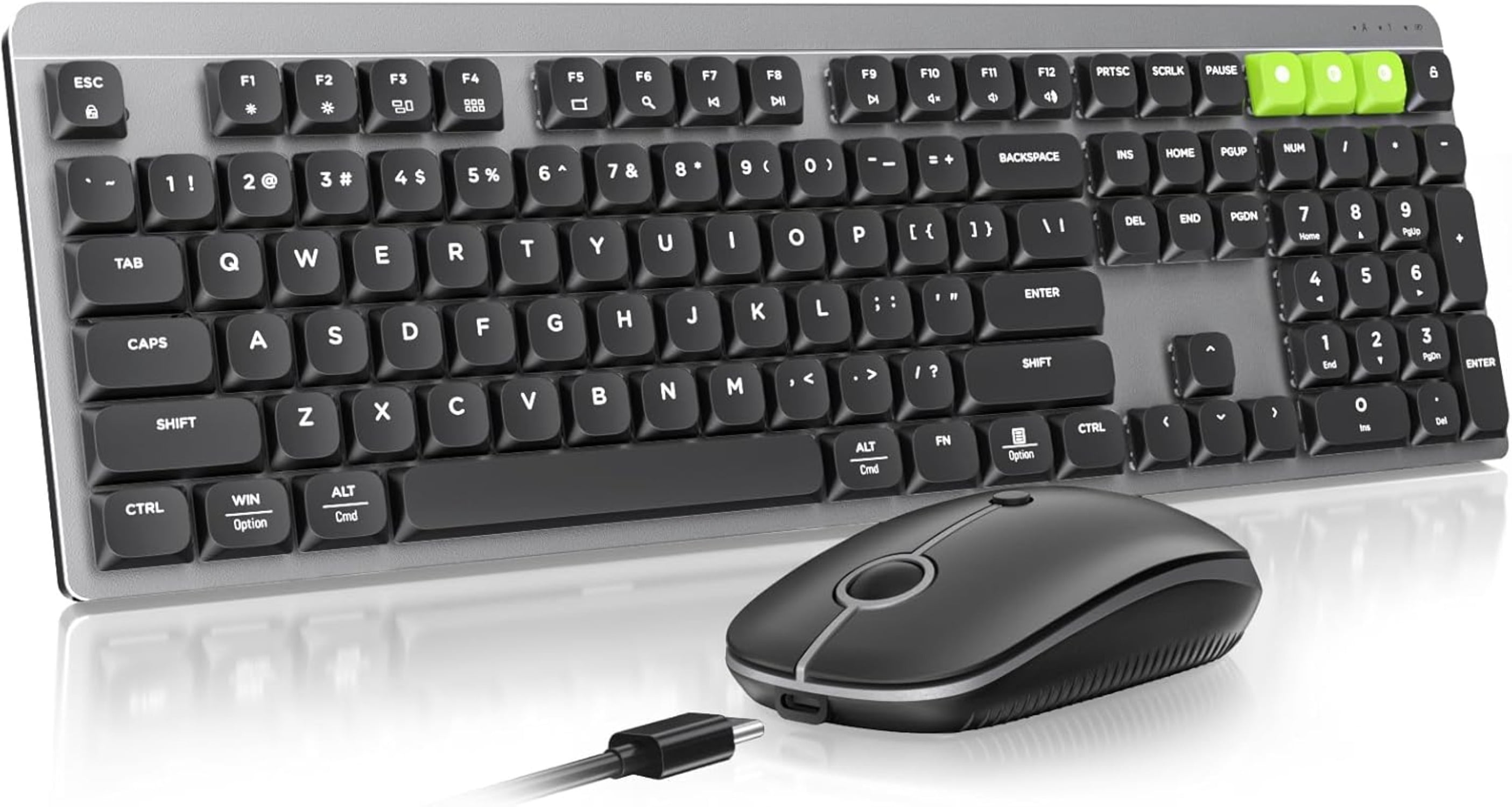 Bluetooth Mechanical Keyboard and Mouse, Low-Profile Quiet Keys ...