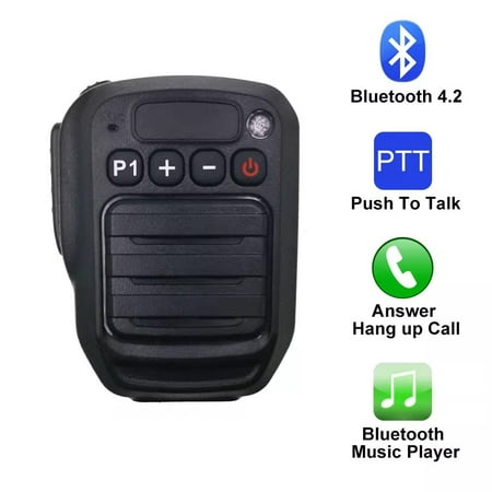 Bluetooth Microphone for Zello App, Wireless Mic with PTT – IP66 Waterproof, Type-C Charge, 1000mAh Battery, 300H Standby Time& Smart Controls, 3.5mm Audio Port for iOS and Android