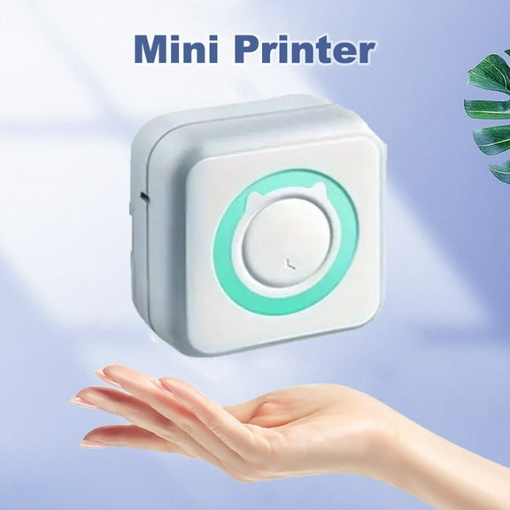 Bluetooth Mini Portable Sticker Photo Printer Wireless Inkless Thermal Pocket Printer for Study Notes Children DIY Green