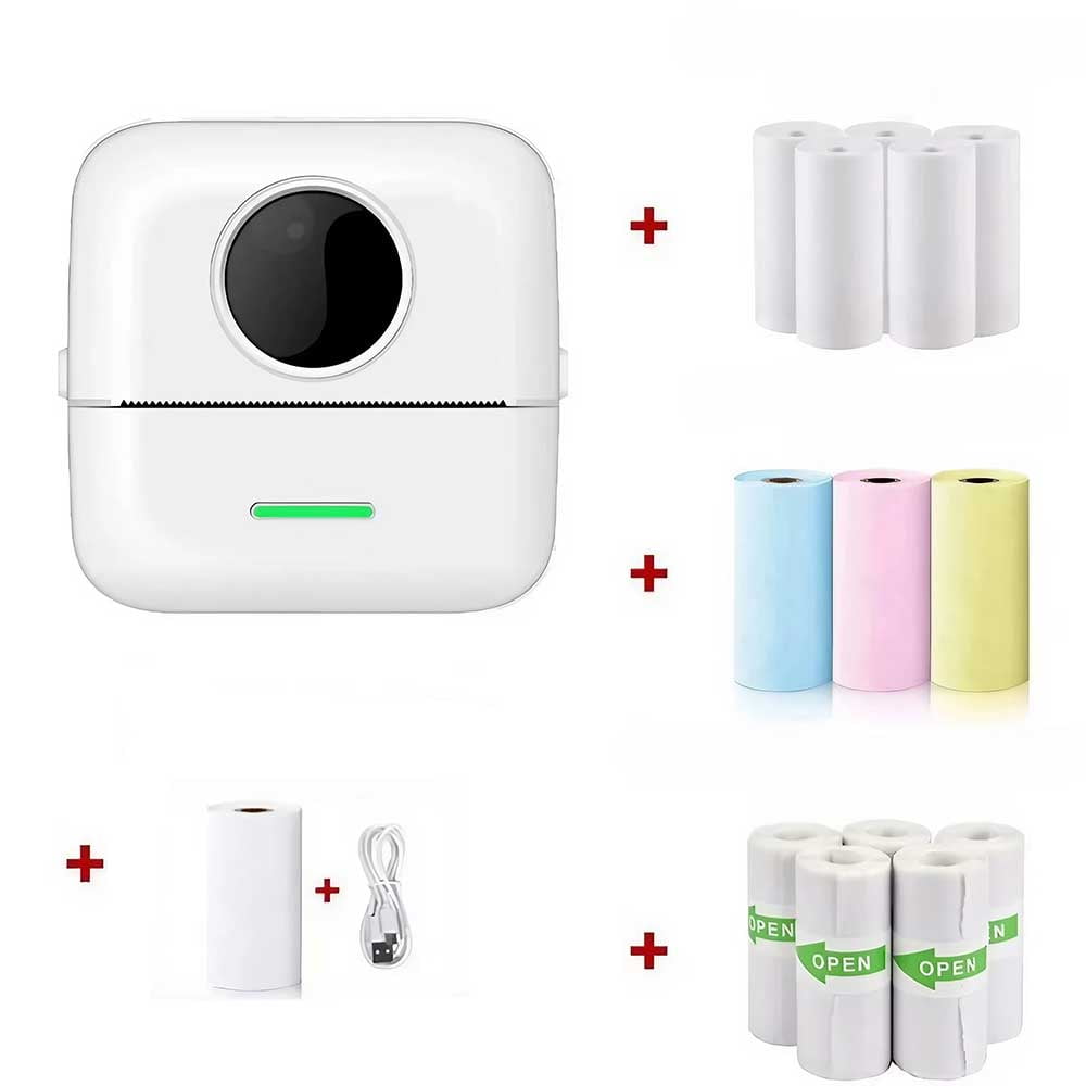 Bluetooth Mini Thermal Printer, Portable HD Wireless Printer for Self-Adhesive Paper - Great for Printing Labels, Pictures, Photos, Receipts, Notes and To-Do Lists - for Home, Office, School