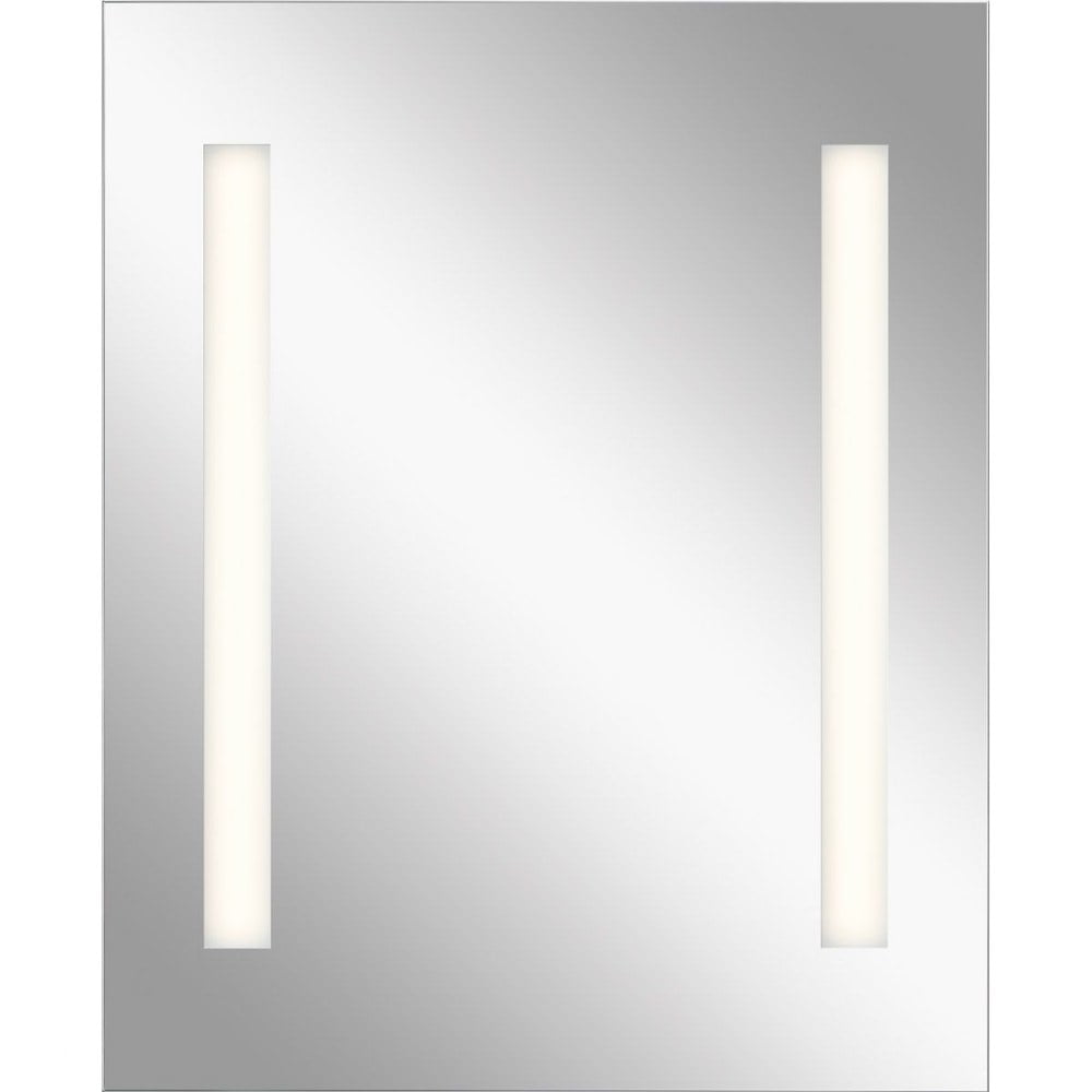 Rectangular Silver LED Mirror with Frosted Strips