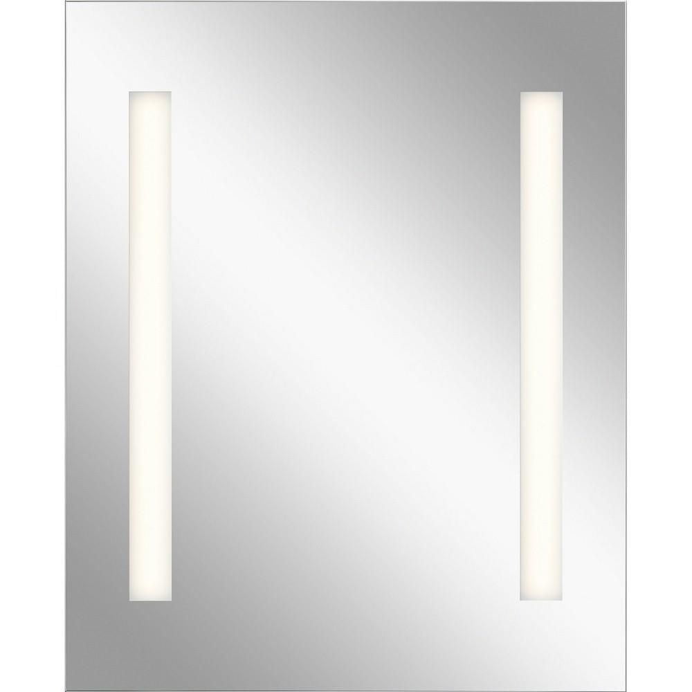 Rectangular Silver LED Mirror with Frosted Strips