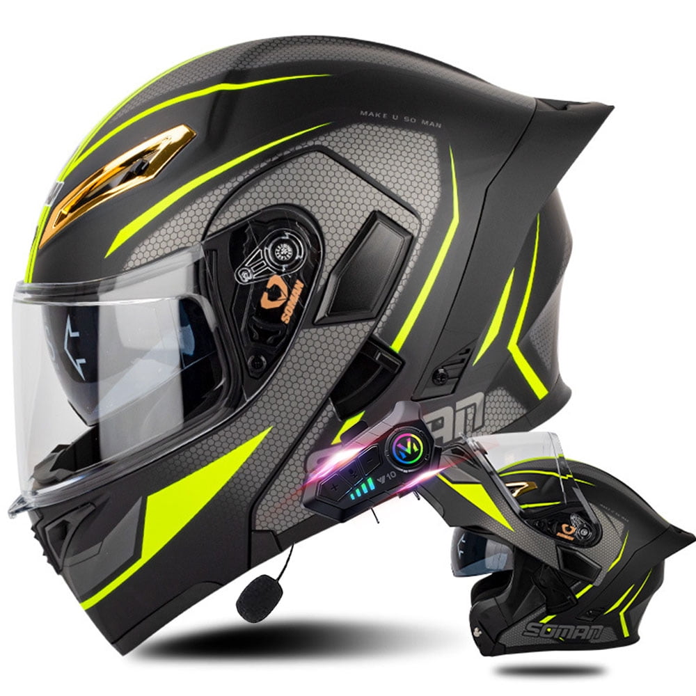 BYGMWEP Bluetooth Modular Motorcycle Helmets With Tail